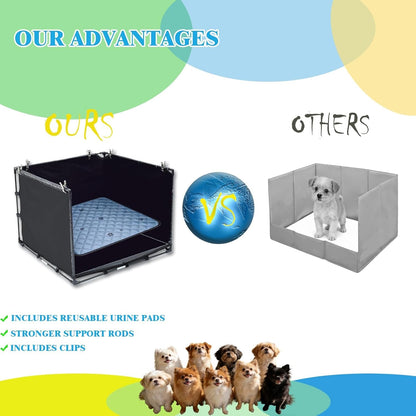 Dog Pee Pad Holder Tray with Washable Pee Pad - Foldable Indoor Potty Station for Small to Medium Dogs, 23.62"X23.62"X17.72",Portable & Reusable Litter Box with High Walls (Small)6
