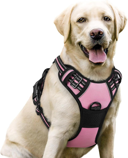 Rabbitgoo Dog Harness, No Pull for Large Dogs with 2 Leash Clips, Pet Vest | No Choke with Handle, Adjustable Soft Padded, Reflective, Easy Control for Walking, Black, Large10