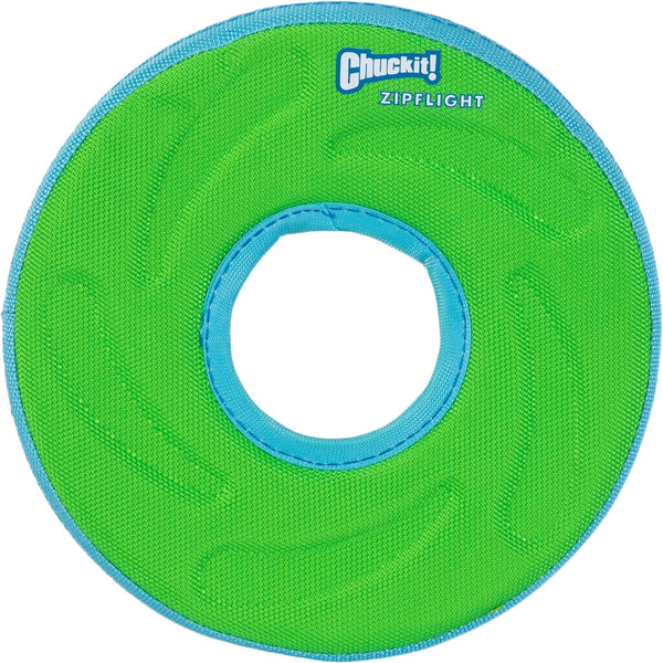 Chuckit! Amphibious Zipflight Floating and Flying Disc Dog Toy, Medium (8.5"), Assorted Colors (Orange and Blue/Green and Blue)1