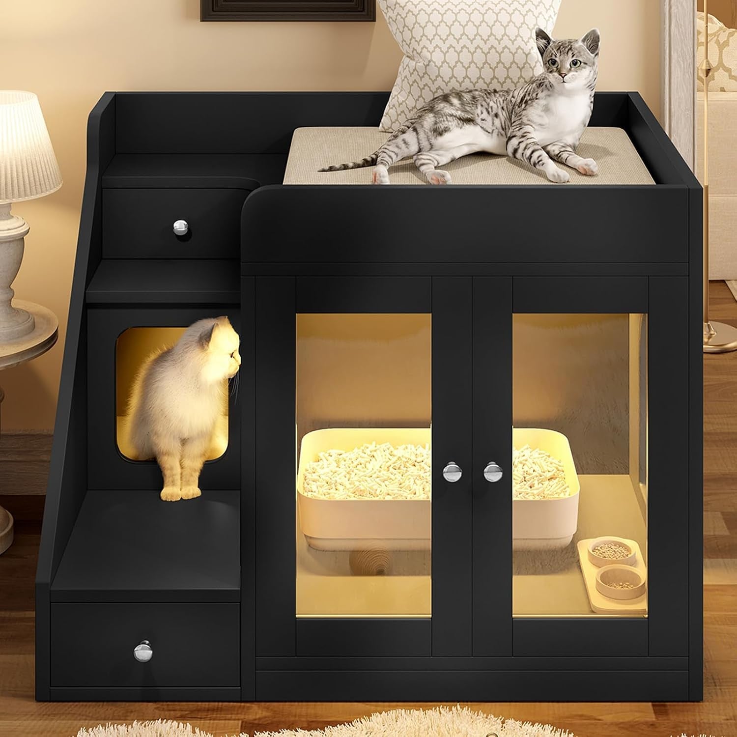 cat-litter-box-enclosure-with-light-hidden-litter-box-furniture-with-2-storage-drawers-smart-doors-cat-house-side-table-for-living-room-entryway-black