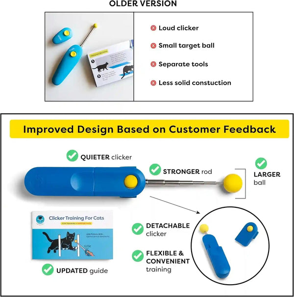 Cat Training Clicker with Detachable Wearable Finger Clicker & Target Stick – Positive Reinforcement Training Tool for Cats – Ideal for Behavior, Tricks & Enrichment6