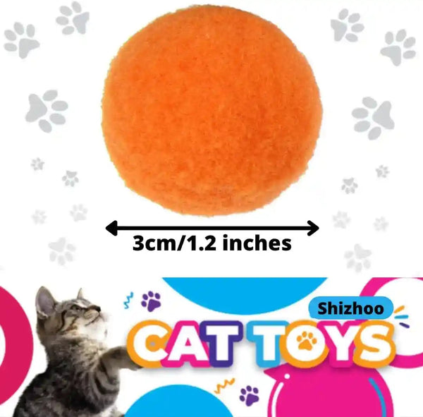 Premium Soft Pom Pom Balls for Kittens - Lightweight, Interactive, Assorted Colors - Plush Toy for Kitten Training and Play - Pet Products for Cats (1.2 Inches 30 Balls)3