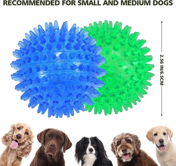 Petizer 6 Pack 2.5” Squeaky Dog Toy Balls, Floating Dogs Pool Balls, Spiky Dog Balls, Durable Interactive Fetch Toys for Puppy, Dog Chew Toys for Teething (2.5", Small Dog)8