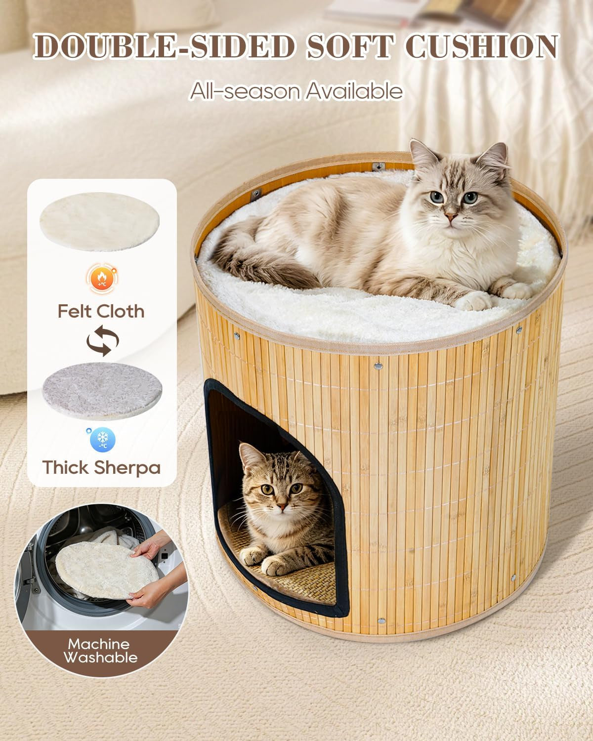 syandlvy-large-cat-house-kitten-condo-with-bed-for-indoor-cats-portable-2-tier-foldable-natural-bamboo-cave-with-double-sided-cushion-15-5x15-7-washable-kitten-hideout