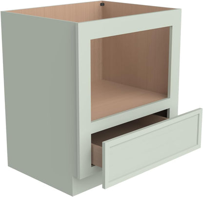 Solid Wood RTA 30" Microwave Base Cabinet,Kitchen Oven Cabinet - with 1 Full Overlay Drawer (Frame Dimension: 24''W*16''H) (Jade Green, 30" Width X 24" Depth X 34 1/2" Height)1