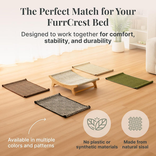 XL Sisal Cat Scratcher Bed with Elevated Hammock for Indoor Cats, Replaceable Natural Sisal Pad, Large Cat Lounge, Anti-Slip No-Wobble Bamboo Frame, Olive Green7