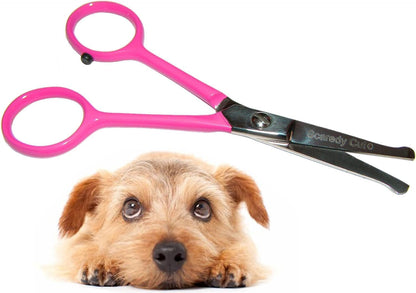 Tiny Trim 4.5" Ball-Tipped Scissor for Dog, Cat and All Pet Grooming - Ear, Nose, Face & Paw - Scaredy Cut'S Small Safety Scissor Blue10