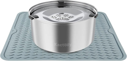Kactoily 3L/101Oz Large Capacity Dog Water Bowl Stainless Steel No Spill Dog Bowls Slow Drinking Dog Water Feeder Dispenser7
