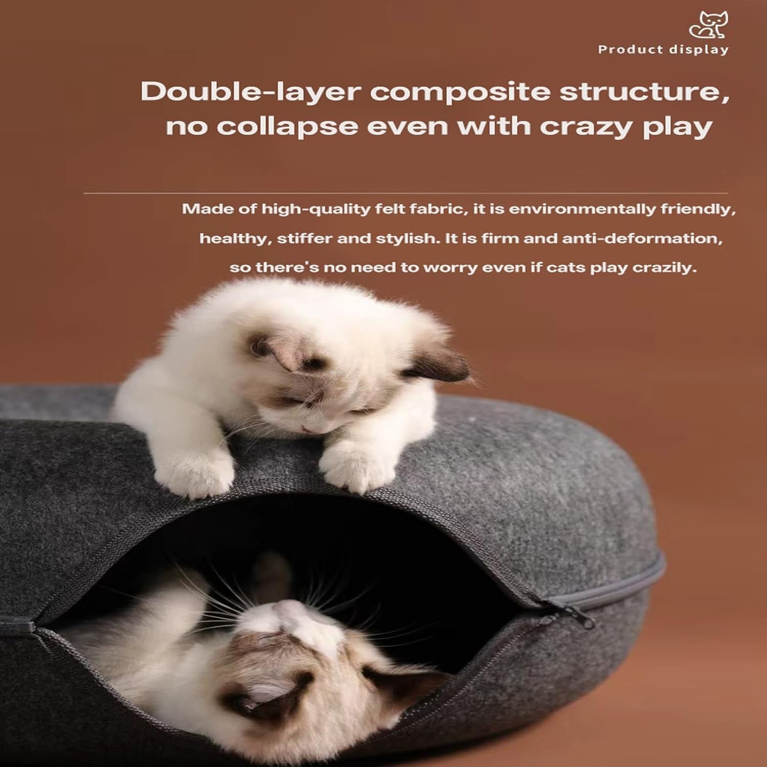 cat-donut-tunnel-bed-for-indoor-cats-peekaboo-cat-cave-detachable-felt-washable-interactive-play-cozy-rest-space-for-multiple-cats-dark-gray