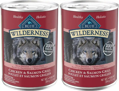 Blue Buffalo Wilderness Grain Free Adult Wet Dog Food, Beef & Chicken Grill, 32G Protein per Can, 12.5 Oz. Can (Pack of 12)22