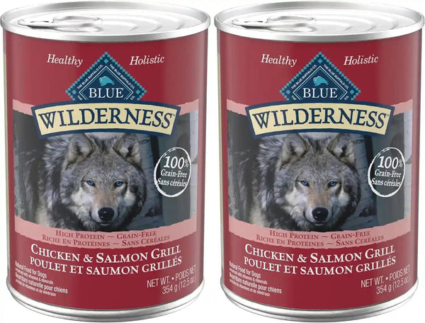 Blue Buffalo Wilderness Grain Free Adult Wet Dog Food, Beef & Chicken Grill, 32G Protein per Can, 12.5 Oz. Can (Pack of 12)22