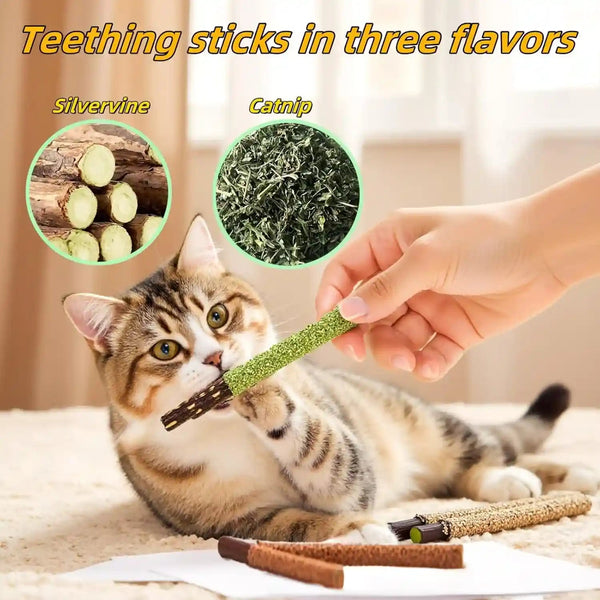 Cat Toys 12PCS Mix Catnip Chew Rope Silvervine Stick for Indoor Cat6