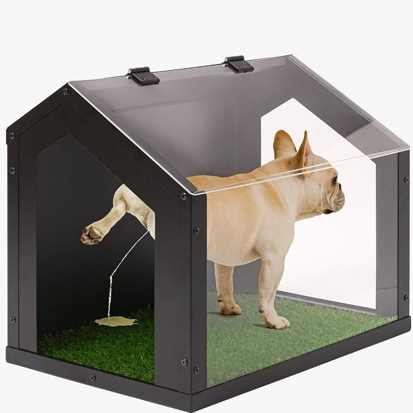 Stylish Indoor Dog Potty with High Walls, Durable Washable Fake Grass Mat, Splash Guard Design for Mess-Free Diagonal Peeing – Blends with Home Decor, Ideal for Indoor & Balcony Use1