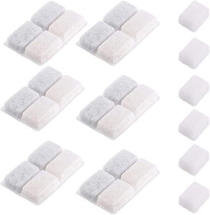Furrybaby Pet Water Fountain Carbon Filters, Replacement Filters, 6 Pack | Eco Activated Carbon Filters Hair, Residues & Odors, Softens Drinking Water. Only Fits Furrybaby Square White Fountain1