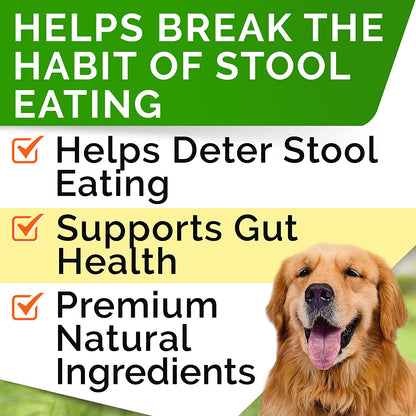 STRELLALAB No Poo Chews for Dogs - Coprophagia & Stool Eating Deterrent | Probiotics, Digestive Enzymes & Breath Aid Support - Stop Dog Poop Eating (120Ct, Turkey)2