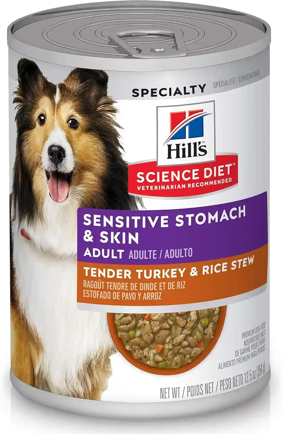 hills-science-diet-sensitive-stomach-skin-wet-dog-food-1-veterinarian-recommended-adult-formula-turkey-rice-12-5-oz-cans-12-pack