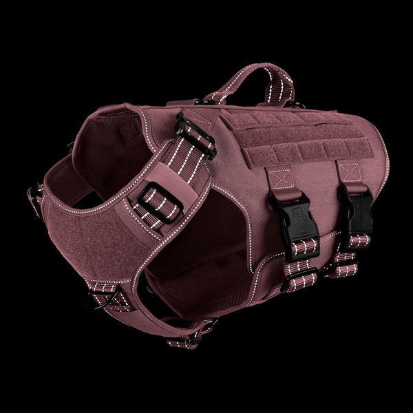 ICEFANG No Pull Tactical Dog Harness for Large Dogs,Adjustable Dog Vest | Control Handle,Molle Panel,Front Hook,3 Leash Clips,Soft Padded,For Walking Training,Pink,Large5