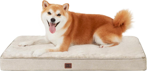 EHEYCIGA Medium Memory Foam Dog Crate Bed Washable, 30X20Inch, Grey | High Density Egg Crate Foam, Waterproof Liner, Removable Easy Clean Cover, Non-Slip Bottom, Fits Crate, Floor and Sofa21