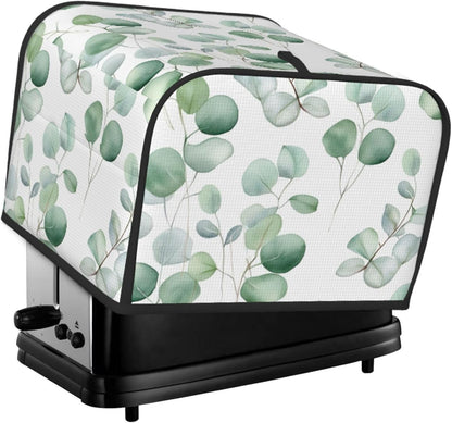 Toaster Cover 4 Slice Green Eucalyptus Leaves Toaster Cover Waterproof Kitchen Small Appliance Covers Microwave Oven Dust-Proof Bread Cover, Women Gift1