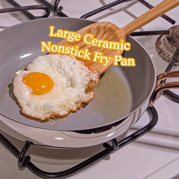 10.25 Inch Large Nonstick & Non Toxic Frying Pan | Made with Nontoxic Ceramic Coating, PTFE & Pfoa-Free | Welded Handle, Induction & Oven Safe | Dishwasher Friendly6