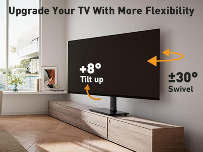 Universal Swivel TV Stand Base for 32–70 Inch Tvs to 88Lbs | 9-Level Height Adjustable, Tempered Glass Base, Tilt, Max VESA 400X400Mm, TV Stand Mount for Living Room & Bedroom, PGTVS266