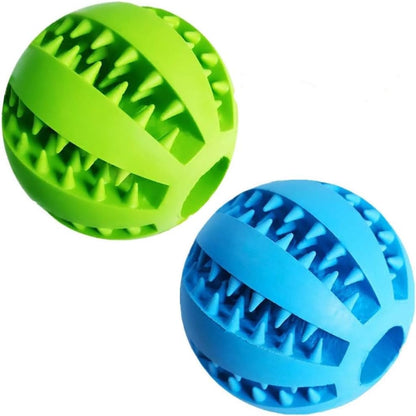 Feixun Dog Treat Toy Ball, Dog Tooth Cleaning Toy, Interactive Dog Toys(1 Green+1 Blue) 2.8" Pack of 21