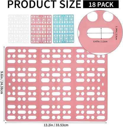 18 Pack Plastic Rabbit Cage Mat, Bunny Resting Mats for Cage with Snap Joint, Breathable Small Animal Feet Pads for Guinea Pigs, Chinchilla, Pet - White, Blue, Pink2