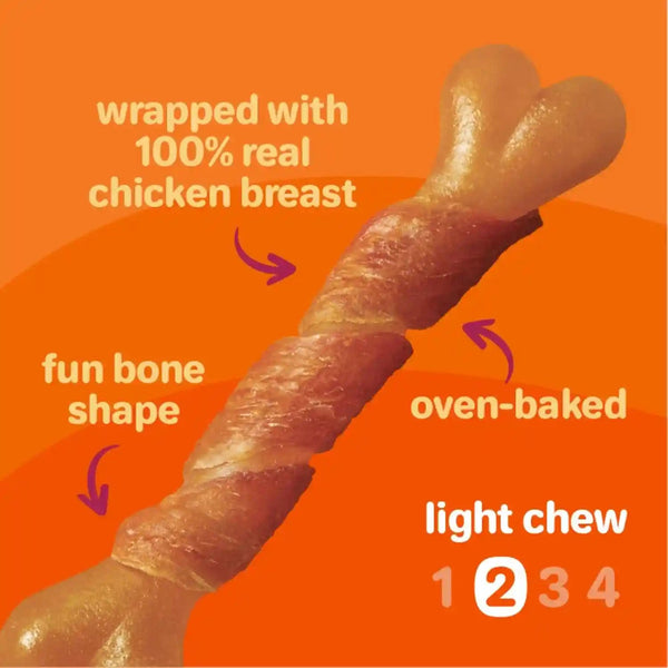 Oinkies Chicken Wrapped Lasting Chew Bone Dog Treats, 25 Ct3