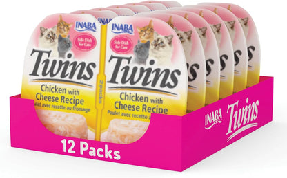 INABA Twins Wet Cat Treat Side Dish, Tuna Chicken Scallop, 12Ct | Immune Support, Antioxidant Support, 89.5% Moisture, 20 Calories, Meal Topper, 6 X 2.46 Oz Twin Cups7