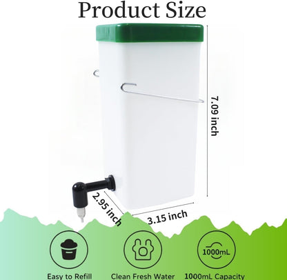 2Pack Rabbit Water Bottle for Cage, 32Oz Small Animal Water Dispenser Water Bottle for Small Pet/Bunny/Ferret/Hamster/Guinea Pig/Rabbit/Chinchilla/Mouse/Rat/Gerbil (Clear, 2 Pack 32 Ounce)6