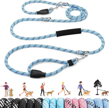 Lukovee Hands Free Dog Leash, 10FT Adjustable Training Lead 1/2 Inch Nylon Heavy Duty Lead No Pull for Large Medium Dogs, Tangle Free Reflective Waist-Leash for Walking Running, Black11