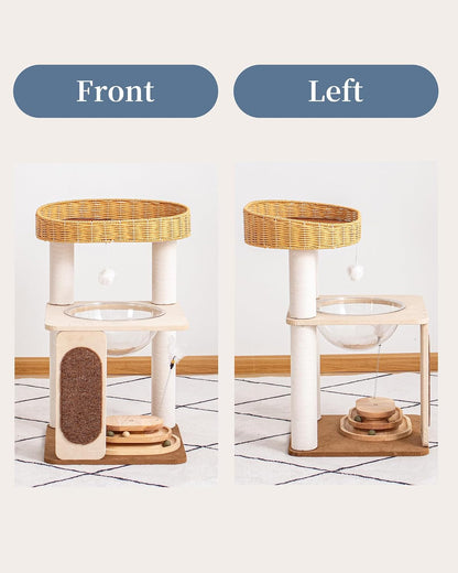 Modern Cat Tree for Large Cats, Modern Cat Tree Tower with Wide Shelves Cotton Scratching Posts, Super Sturdy Base, Cozy Perches, and Interactive Toys for Indoor Kittens 31-Inch19