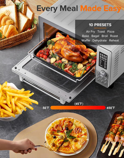 Bravo Pro Smart Air Fryer Toaster Oven Countertop Combo | 10-In-1 Cooking Functions, 1800W, 50-450°F, 21-Qt, Pfas-Free, Upgraded Super Convection3