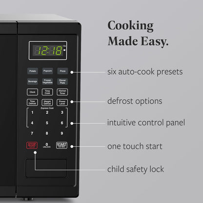 1.1 Cu. Ft. Countertop Microwave Oven – 1000 Watts Power, Auto Cook Settings, Defrost, Easy Clean and Child Safety Lock - Black3