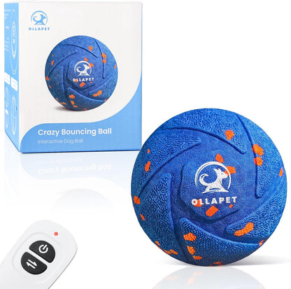 Interactive Dog Toys Dog Ball - Auto Bouncing & Rolling, Chew-Resistant E-TPU Material, 3 Interactive Modes, IPX7 Waterproof, Smart Chase Pet Toy Ball for Medium and Large Dogs (Blue)1