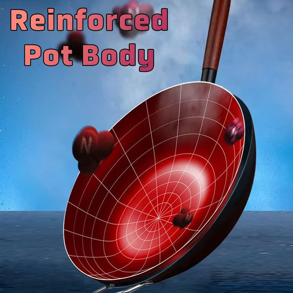 14" Blue Carbon Steel Wok Pan – Pre-Seasoned round Bottom Stir Fry Pan with Wooden Handle & Helper Handle – Chemical-Free Cookware for Gas, Electric & Induction2