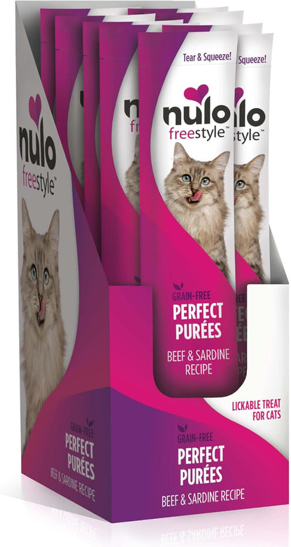 Nulo Freestyle Lickable Cat Treats - Perfect Purées Variety Pack, Squeezable Grain-Free Wet Cat Food Topper, High Moisture for Hydration, 40 X 0.5Oz15