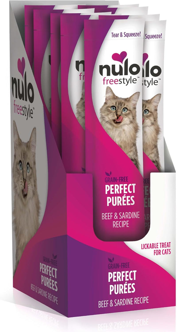 Nulo Freestyle Lickable Cat Treats - Perfect Purées Variety Pack, Squeezable Grain-Free Wet Cat Food Topper, High Moisture for Hydration, 40 X 0.5Oz15