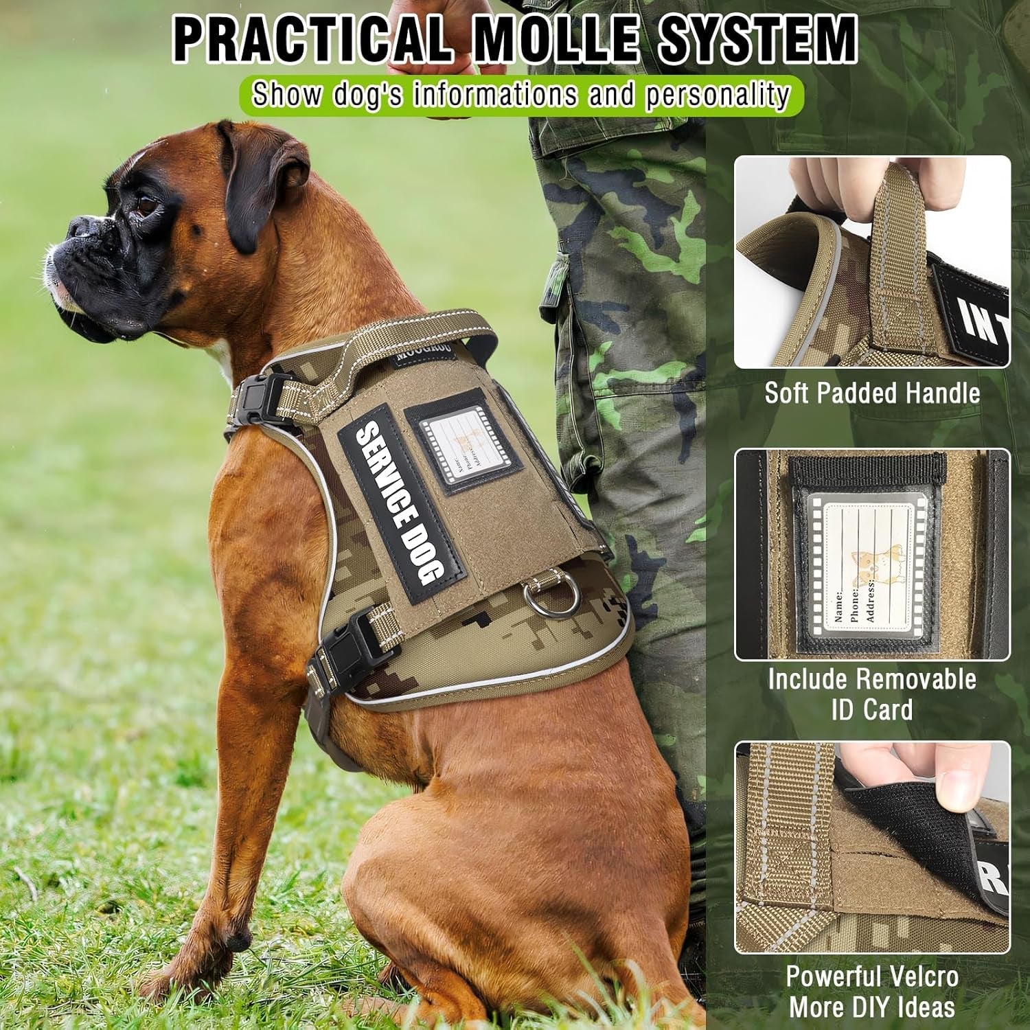 tactical-dog-harness-and-leash-set-with-10-patches-for-large-dogs-heavy-duty-no-pull-service-animal-dog-vest-with-dog-seat-belt-adjustable-reflective-easy-walk-for-training-hiking-camo-l
