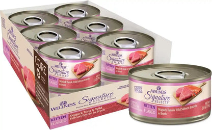 Wellness CORE Signature Selects Flaked Adult Canned Wet Cat Food, Natural, Protein Rich, Grain Free, Skipjack Tuna and Wild Salmon Entrée Recipe, 2.8 Oz, Pack of 12 Cans19