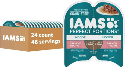 IAMS Perfect Portions Cuts in Gravy Wet Cat Food, Tuna & Salmon, 12 Count | Tuna & Salmon Cuts in Gravy, 2.6 Oz. Snap-Peel-Serve Twin Packs, Vitamin E Immune Support, Prebiotic Fiber, Made in USA16