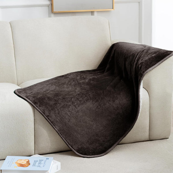 Gogobunny Waterproof Bed Blanket, Reversible Sherpa Fleece Throw Blanket for Dog Puppy Cat, Furniture Cover Protects Bed Couch Sofa from Liquid Pee and Pet Fur (Dark Purple, 50X60 Inches)56
