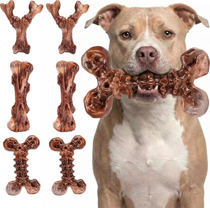 Kseroo 3-Pack Indestructible Dog Chew Toys for Aggressive Chewers, 25-90Lbs | Bacon Flavored Rock-Hard Solid Nylon Dog Bones for Medium & Large Breeds, Keeps Them Busy, Dental Textured, Long Lasting - XL10