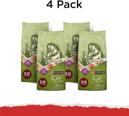 Purina Cat Chow Naturals with Added Vitamins, Minerals and Nutrients Dry Cat Food, Naturals Original - (Pack of 4) 3.15 Lb. Bags2