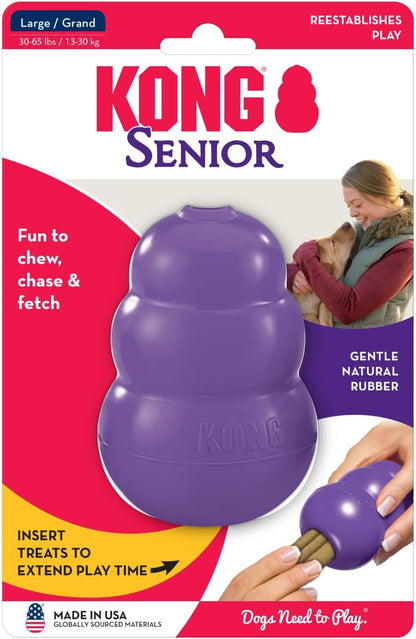 KONG Senior - Dog Toy with Gentle, Natural Rubber - Durable Dog Toy for Older Dogs - Use Treats with Stuffable Chew Toy - Treat Toy for Chewing & Fetching - for Large Dogs8