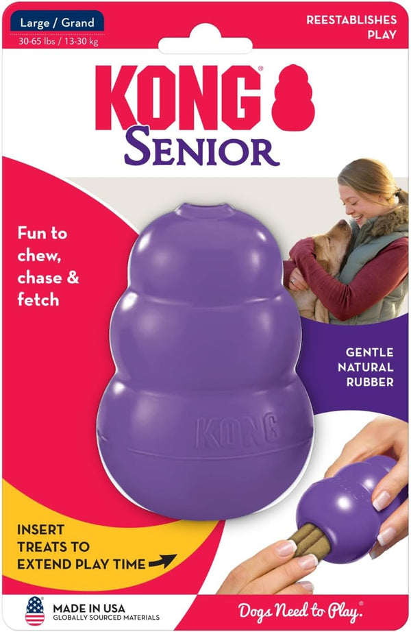 KONG Senior - Dog Toy with Gentle, Natural Rubber - Durable Dog Toy for Older Dogs - Use Treats with Stuffable Chew Toy - Treat Toy for Chewing & Fetching - for Large Dogs8