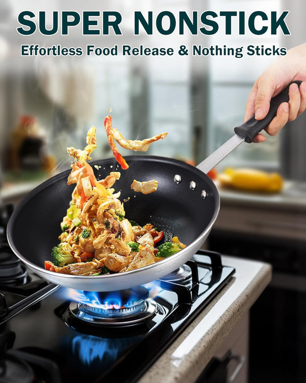 Professional 8-Inch Nonstick Frying Pan, Heavy Duty Aluminum Non Stick Small Egg Omelette Pan, Everyday Wok Stir Fry Skillet, Dishwasher Safe4