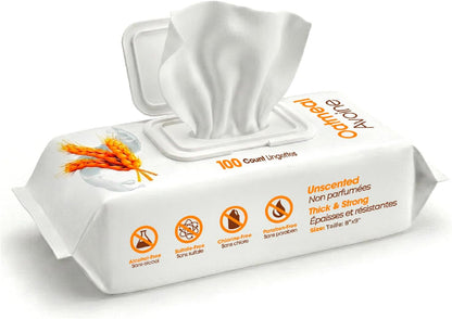 Best Pet Supplies Cleaning Dog Wipes - Hydrating Aloe, 100 Count | Unscented, Large 8X9" Pet Wipes, Vitamin E, Puppy & Cat Safe, Gentle Grooming, Resealable Pouch Prevents Drying8