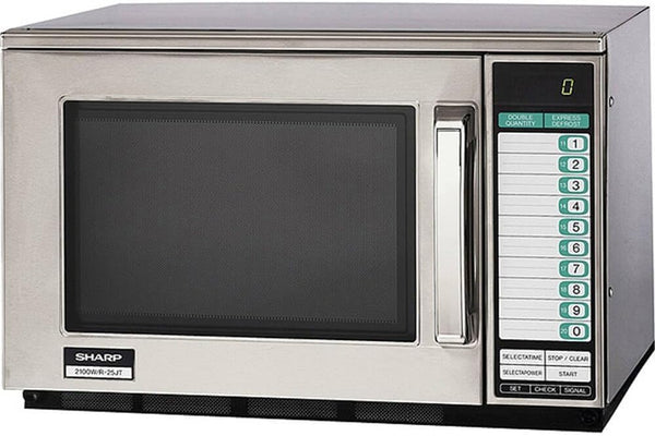 R25JTF Commercial Microwave Oven, 2100W, Heavy-Duty, 0.70 Cu. Ft. Stainless Steel, 20 Program Inputs, 3-Stage Cooking, Selectapower™, Express Defrost™, Digital Display1