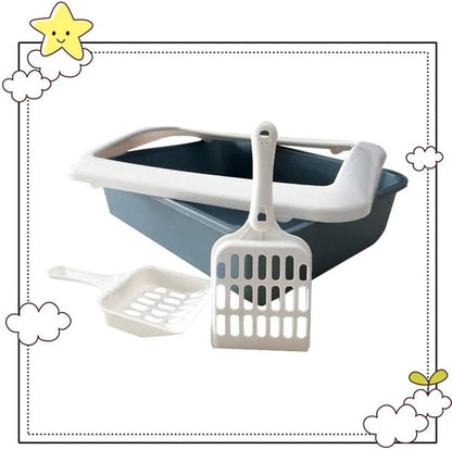 Dog Potty Training Toilet ﻿ Semi-Enclosed Cat Toilet Open Litter Pot Urinal Small Pet Supplies(Blue)5